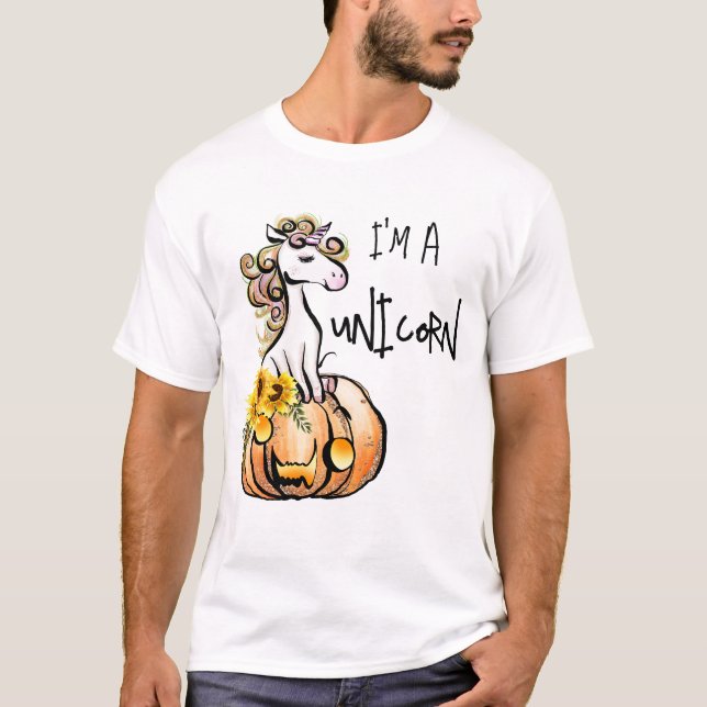 I'm a Unicorn Lazy Halloween Costume T-Shirt (Front)