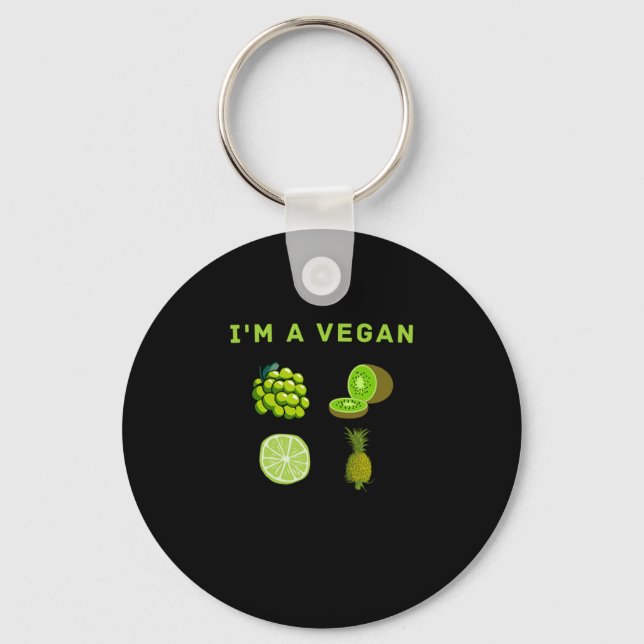I'm a Vegan-food World Vegetarian Day Key Ring (Front)