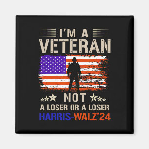 I'm A Veteran Not A Sucker Or Loser Anti Trump  Magnet