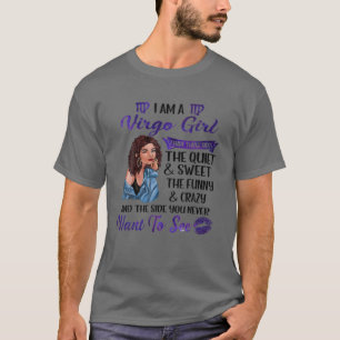 I'm A Virgo Girl Woman I Have 3 Sides Happy Birthd T-Shirt