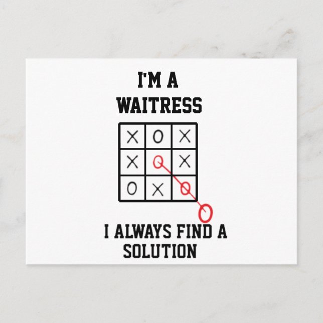Im A Waitress I Always Find A Solution  Postcard (Front)