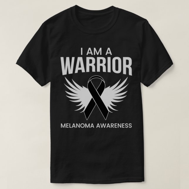 I'm A Warrior Melanoma Awareness  Melanoma Survivo T-Shirt (Design Front)