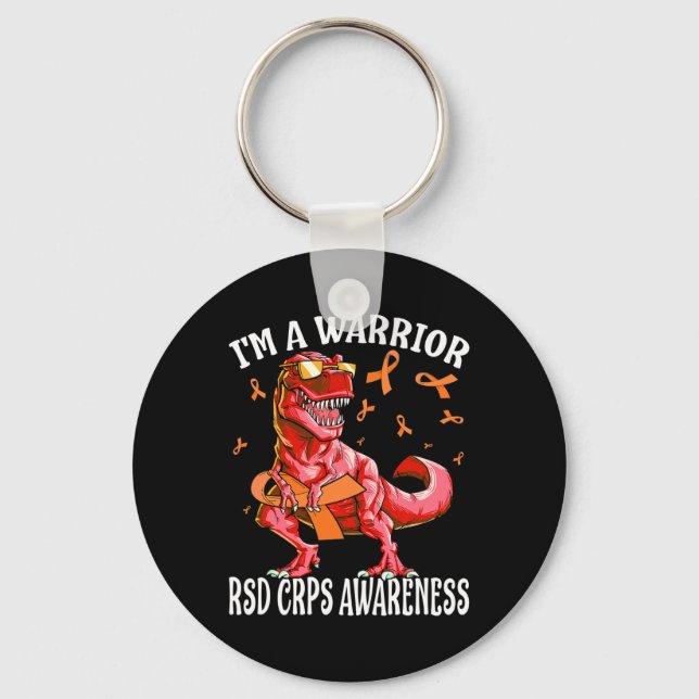 I'm A Warrior Rsd Crps Awareness Dinosaur  Key Ring (Front)