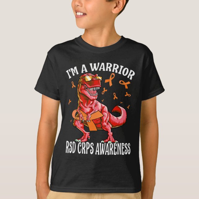 I'm A Warrior Rsd Crps Awareness Dinosaur  T-Shirt (Front)