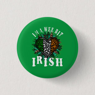 I'm a Wee Bit Irish, Funny St. Patricks Day Flag 3 Cm Round Badge