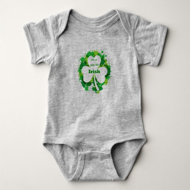 I'm a Wee Bit Irish St. Patricks Day Fun Quote Baby Bodysuit (Front)