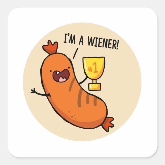 I'm A Wiener Hotdog Pun Sticker (Front)
