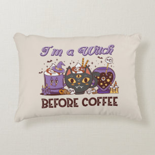 I'm A Witch Before Coffee - Coffee Lover Decorative Cushion