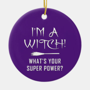 I'M A WITCH! CERAMIC TREE DECORATION