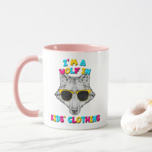 I'm A Wolf In Kids' Clothing Colourful Text Mug