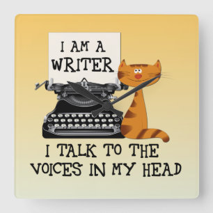 I'm A Writer I Talk to the Voices in My Head Square Wall Clock