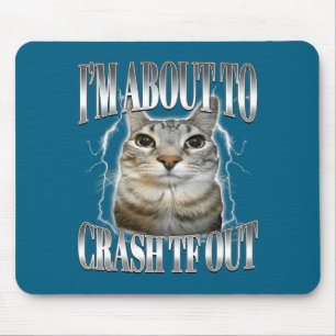 I'm About To Crash Out Funny Staring Cat Brainrot Mouse Mat