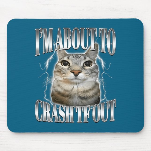 I'm About To Crash Out Funny Staring Cat Brainrot  Mouse Mat (Front)