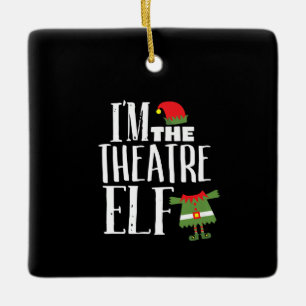 Im Actres Elf Matching Acting Crew Fun Christmas Ceramic Ornament