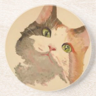 I'm All Ears: Calico Cat Portrait Coaster