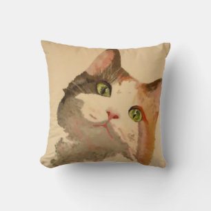 I'm All Ears: Calico Cat Portrait Cushion