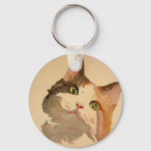 I'm All Ears: Calico Cat Portrait Key Ring