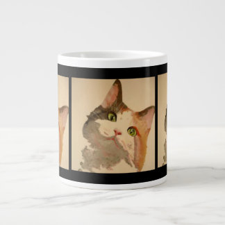 I'm All Ears: Calico Cat Portrait Large Coffee Mug