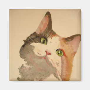 I'm All Ears: Calico Cat Portrait Magnet