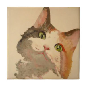 I'm All Ears: Calico Cat Portrait Tile
