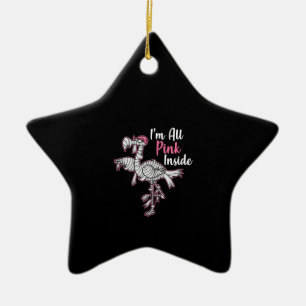 Im All Pink Inside Funny Halloween Flamingo Gift Ceramic Tree Decoration