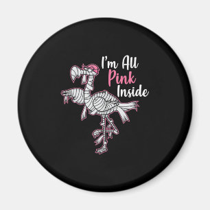 Im All Pink Inside Funny Halloween Flamingo Gift Magnet