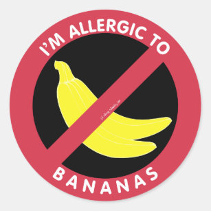 I'm Allergic To Bananas Allergy Symbol Kids Classic Round Sticker