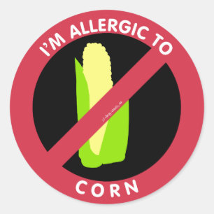 I'm Allergic To Corn Food Allergy Symbol Kids Classic Round Sticker