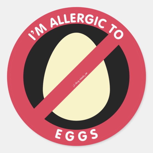 I'm Allergic To Eggs Food Allergy Symbol Kids Classic Round Sticker (Front)