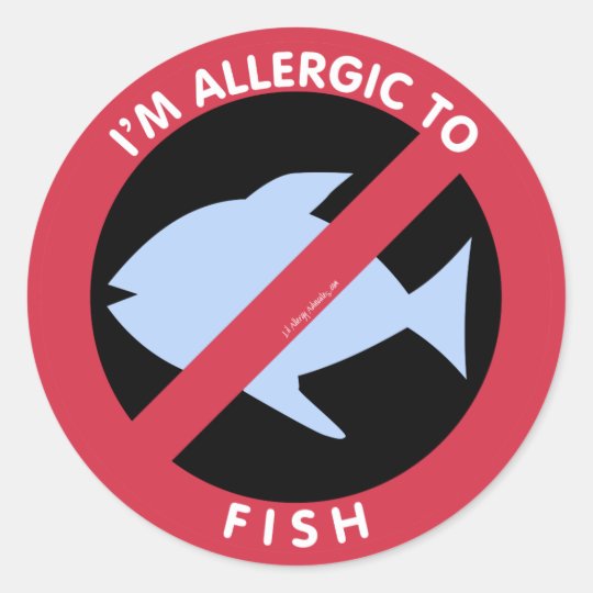 I'm Allergic To Fish Food Allergy Symbol Kids Classic Round Sticker