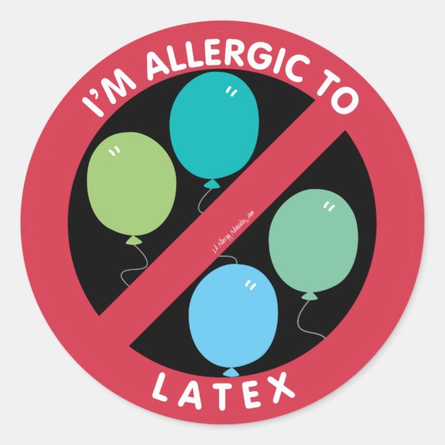 I'm Allergic To Latex Allergy Symbol Kids Classic Round Sticker (Front)