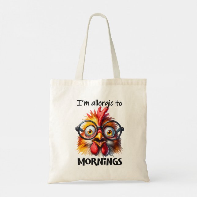 I'm allergic to Mornings! Tote Bag (Back)