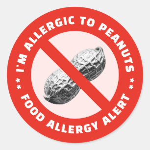 I'm allergic to peanuts food alert classic round sticker