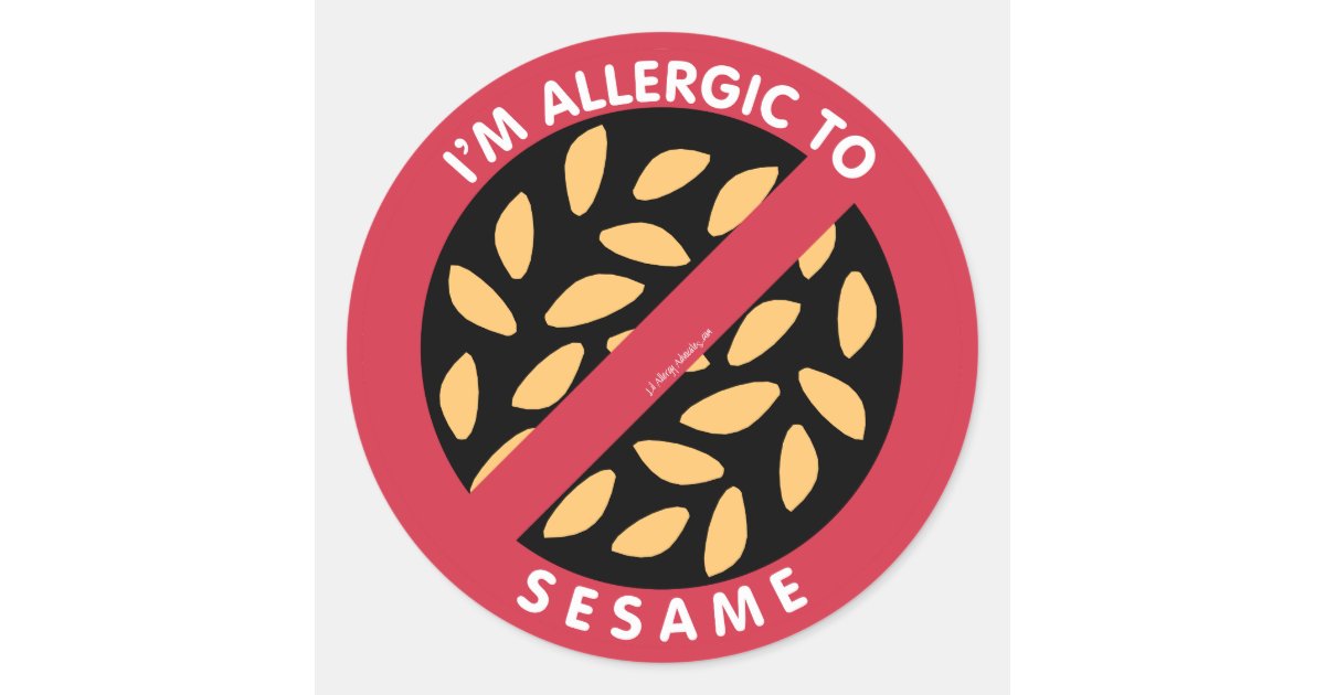 I'm Allergic To Sesame Seeds Allergy Symbol Kids Classic Round Sticker