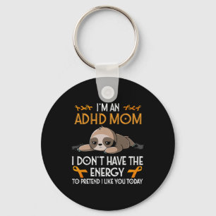 I'm An Adhd Mum Awareness Orange Ribbon Sloth Adhd Key Ring