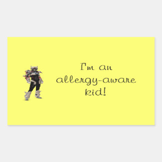 I'm an allergy-aware kid! rectangular sticker