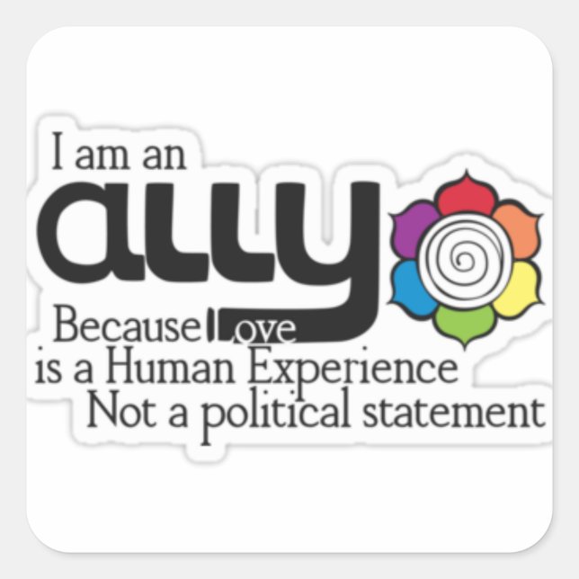 I'm an ally square sticker (Front)