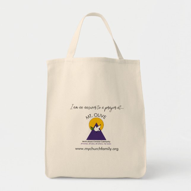 I'm an answer to a prayer! tote bag (Front)