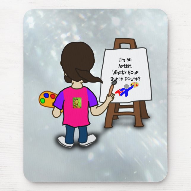 I'm an artist, colorful design, mouse mat (Front)