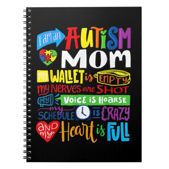 I'm an Autism Mum Wallet Empty Proud Autism Mother Notebook (Front)