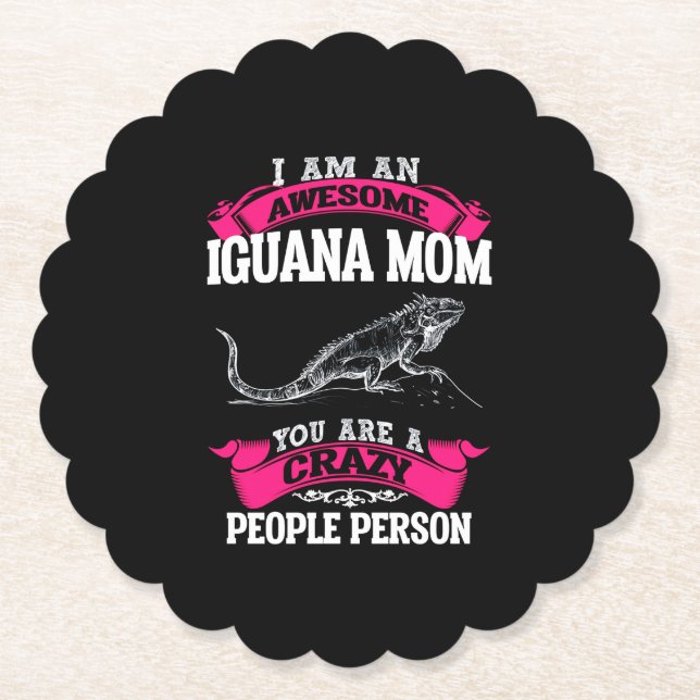 I'm an awesome Iguana mum Paper Coaster (Front)