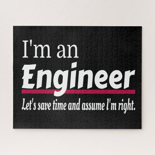 I'm an ENGINEER Funny Novelty Jigsaw Puzzle (Horizontal)