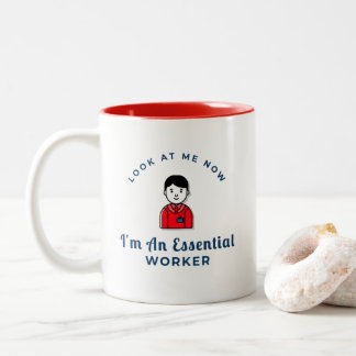 i'm an essential worker Two-Tone coffee mug