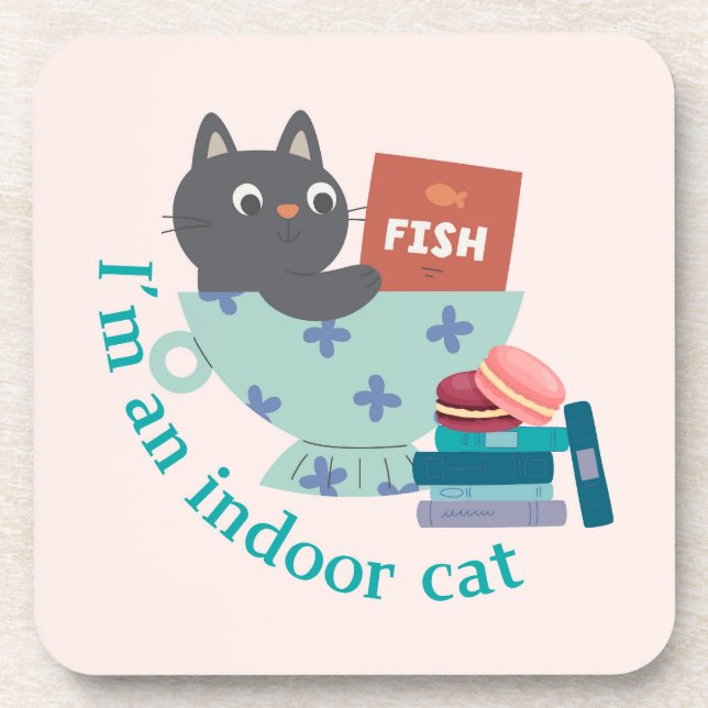 I'm An Indoor Cat Funny Coaster (Front)