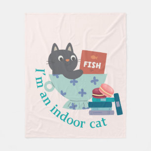 I'm An Indoor Cat Funny Fleece Blanket