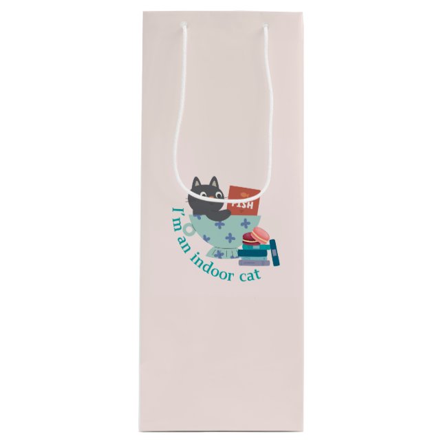 I'm An Indoor Cat Funny Wine Gift Bag (Front)