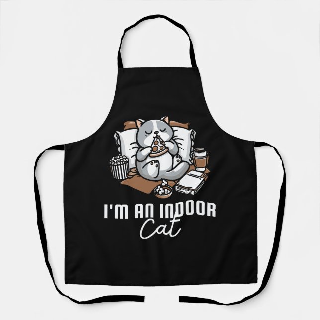 I'm an indoor cat - Introvert cat Apron (Front)
