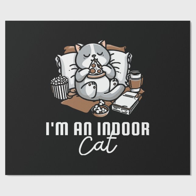 I'm an indoor cat - Introvert cat Wrapping Paper (Flat)