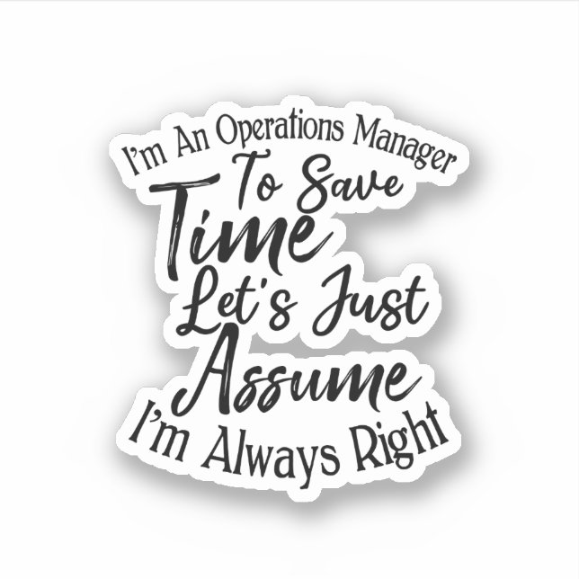 I'm An Operations Manager To Save Time (Front)