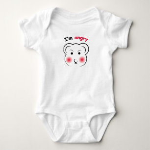 I'm Angry Bear – Cute Minimalist Mood Design Baby Bodysuit